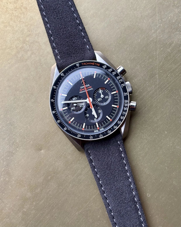 Alcantara® Anthrazit on Omega Speedmaster Ultraman – lifestyle view