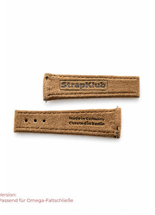 Alcantara – Version passend für Omega-Faltschließe – Taupe – Rückseite